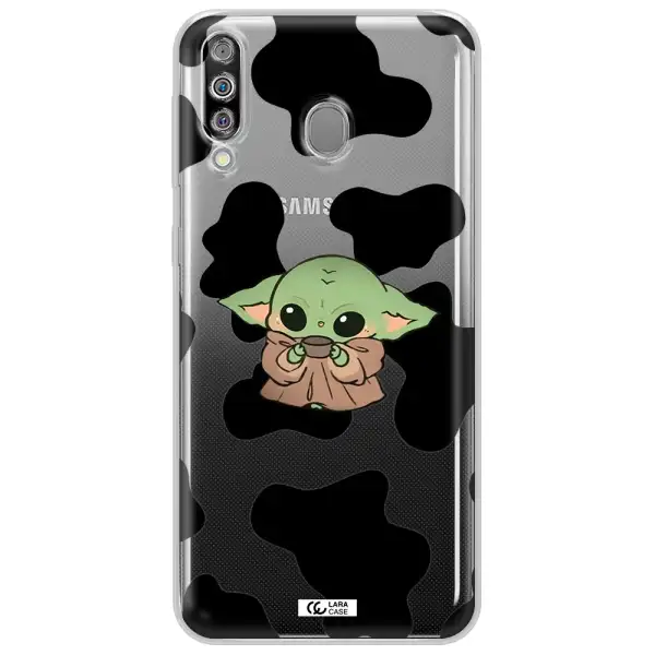 a cartoon of a baby yoda Samsung M30 Clear TPU Case