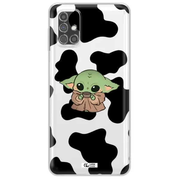 a cartoon of a baby yoda Samsung M31S Clear TPU Case
