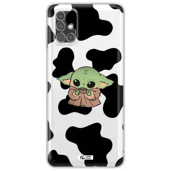 a cartoon of a baby yoda Samsung M51 Clear TPU Case