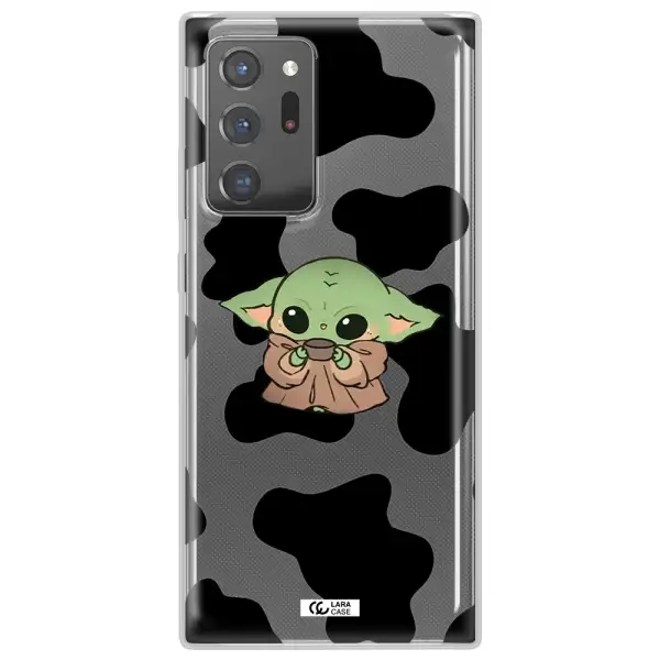 a cartoon of a baby yoda Samsung Note 20 Ultra Clear TPU Case