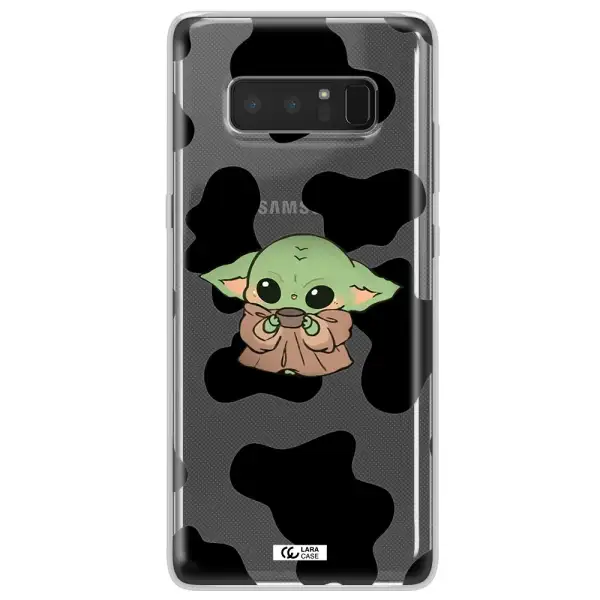 a cartoon of a baby yoda Samsung Note 8 Clear TPU Case