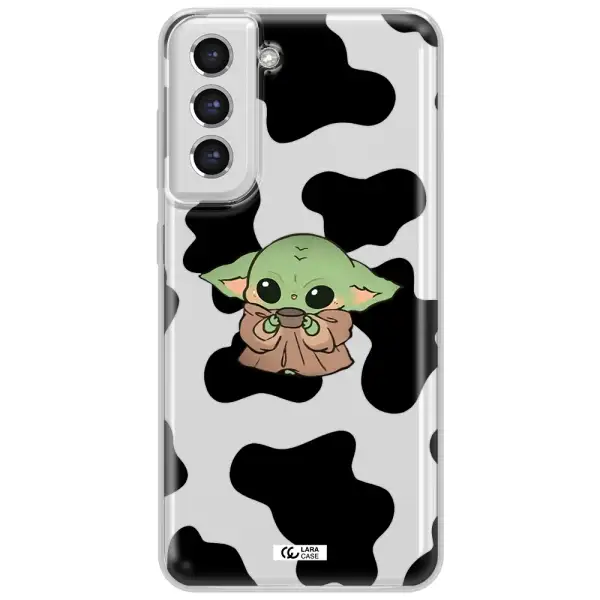 A Cartoon Of A Baby Yoda Samsung S21 Fe Clear Tpu Case