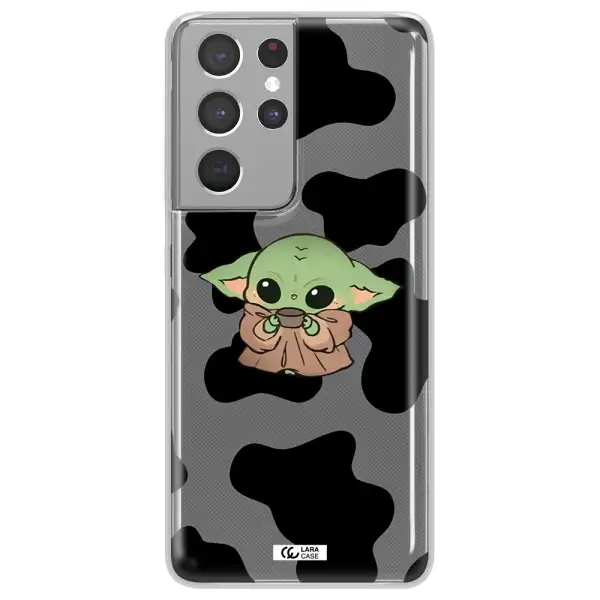 a cartoon of a baby yoda Samsung S21 Ultra Clear TPU Case