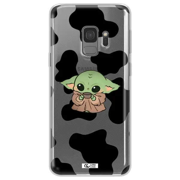 a cartoon of a baby yoda Samsung S9 Clear TPU Case