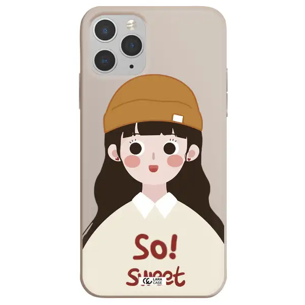 a cartoon of a girl with brown hair Apple iPhone 11 pro max Silicone Stone Case