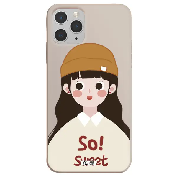a cartoon of a girl with brown hair Apple iPhone 11 pro Silicone Stone Case