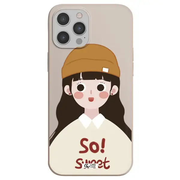 a cartoon of a girl with brown hair Apple iPhone 12 pro Silicone Stone Case