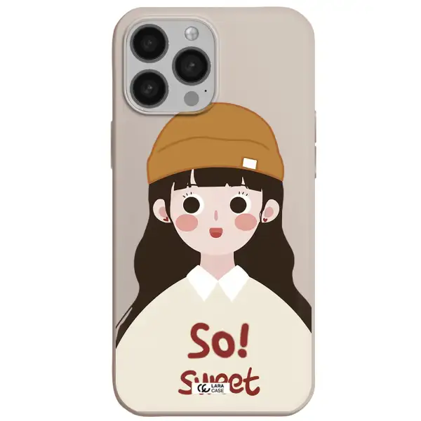 a cartoon of a girl with brown hair Apple iPhone 13 Pro Silicone Stone Case