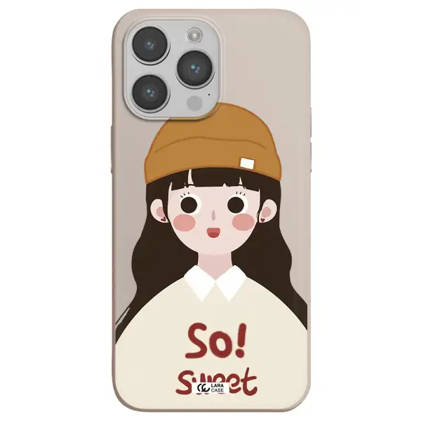 a cartoon of a girl with brown hair Apple iPhone 14 pro Silicone Stone Case