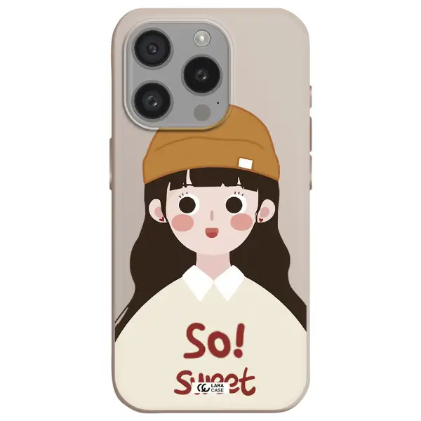 A Cartoon Of A Girl With Brown Hair Apple Iphone 15 Pro Silicone Stone Case