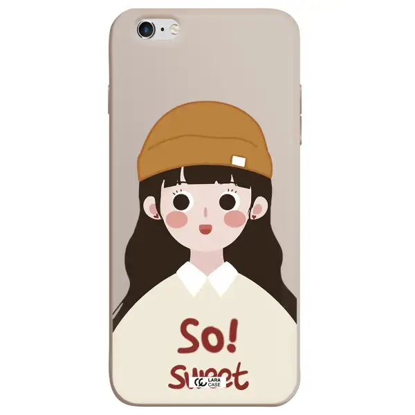 a cartoon of a girl with brown hair Apple iPhone 6 plus Silicone Stone Case