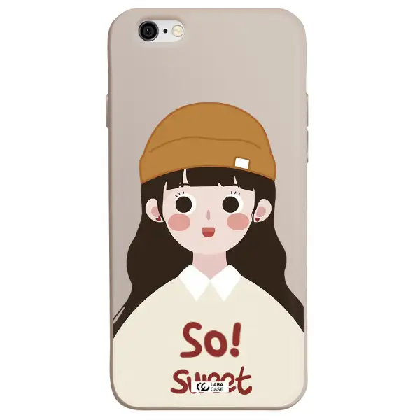 a cartoon of a girl with brown hair Apple iPhone 6 Silicone Stone Case