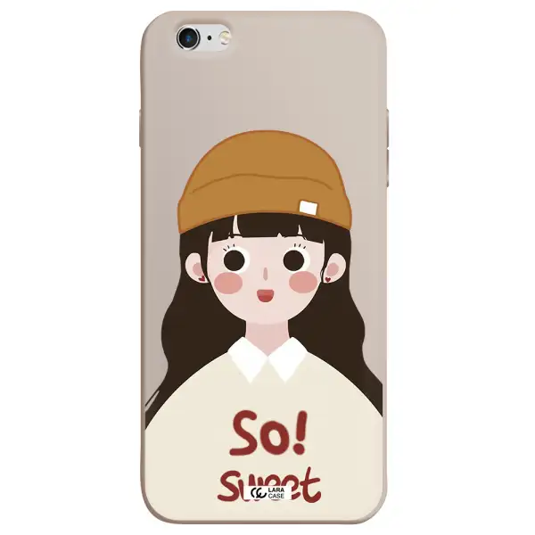 a cartoon of a girl with brown hair Apple iPhone 6S Silicone Stone Case