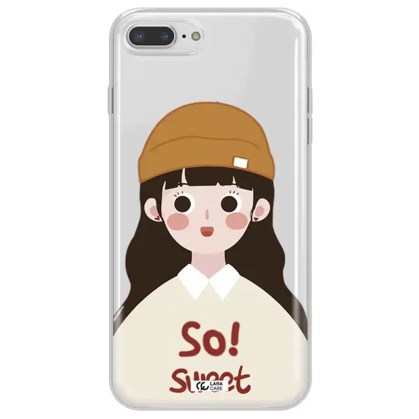 a cartoon of a girl with brown hair Apple iPhone 7 plus Clear TPU Case