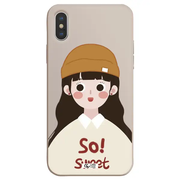 a cartoon of a girl with brown hair Apple iPhone X Silicone Stone Case
