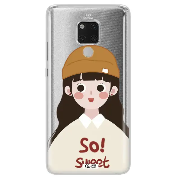 a cartoon of a girl with brown hair Huawei Mate 20X Clear TPU Case
