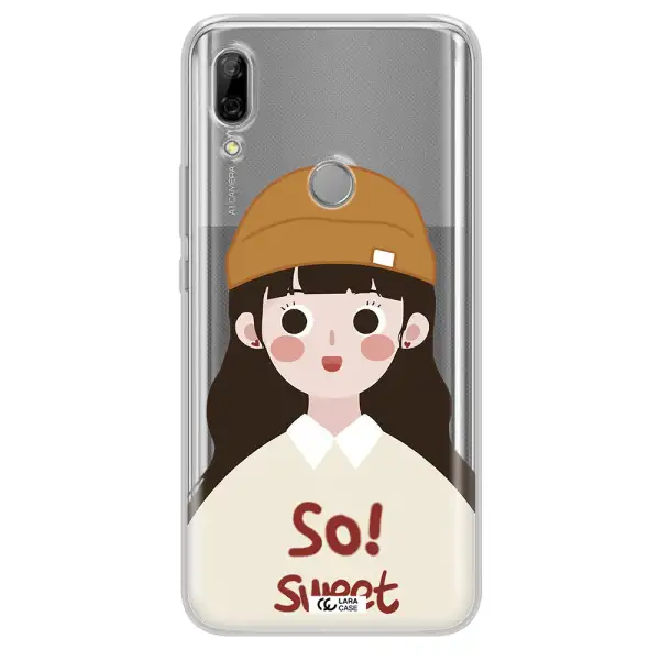 a cartoon of a girl with brown hair Huawei P Smart Z Clear TPU Case