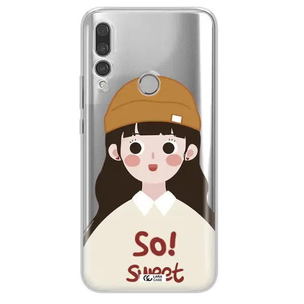 a cartoon of a girl with brown hair Huawei Y9 Prime 2019 Clear TPU Case