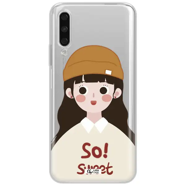 A Cartoon Of A Girl With Brown Hair Huawei Y9S Clear Tpu Case