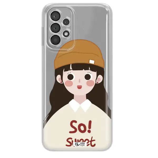 A Cartoon Of A Girl With Brown Hair Samsung A23 5G Clear Tpu Case