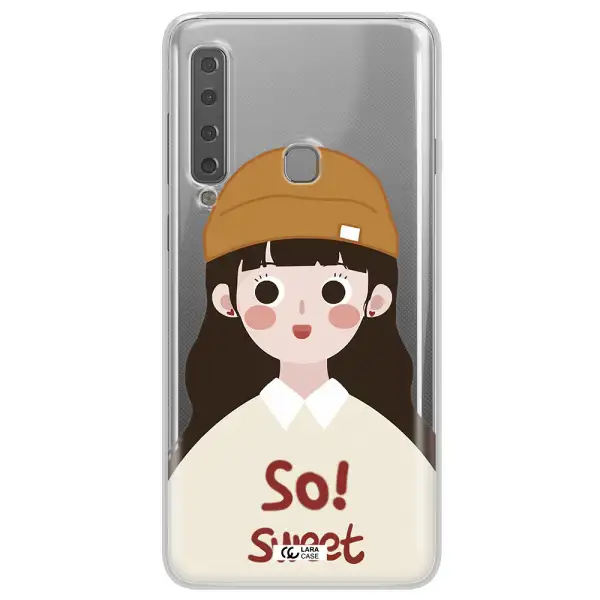 a cartoon of a girl with brown hair Samsung A9 2018 Clear TPU Case