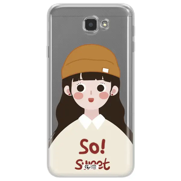 a cartoon of a girl with brown hair Samsung J7 Prim Clear TPU Case