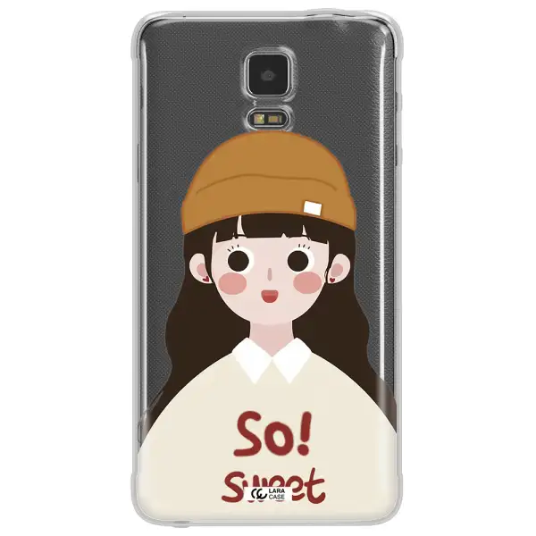 a cartoon of a girl with brown hair Samsung Note 4 Clear TPU Case