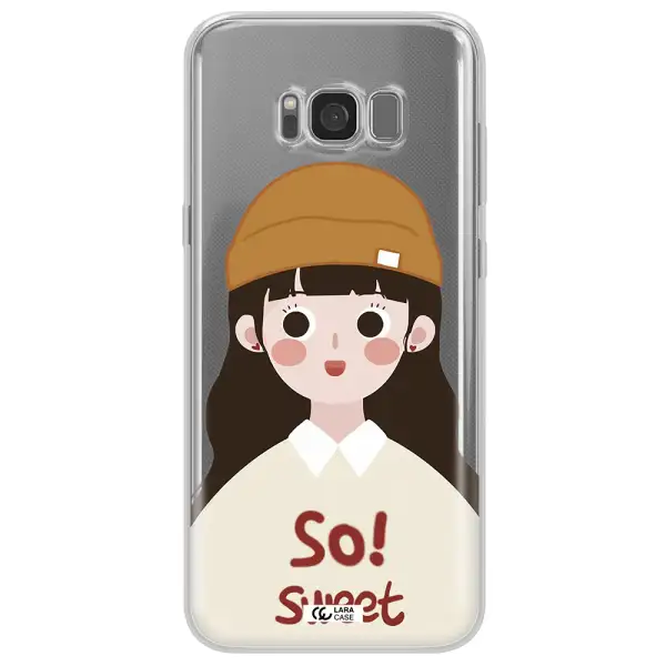 a cartoon of a girl with brown hair Samsung S8 Plus Clear TPU Case
