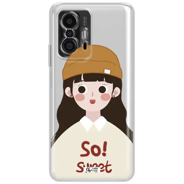 A Cartoon Of A Girl With Brown Hair Xiaomi 11T Clear Tpu Case