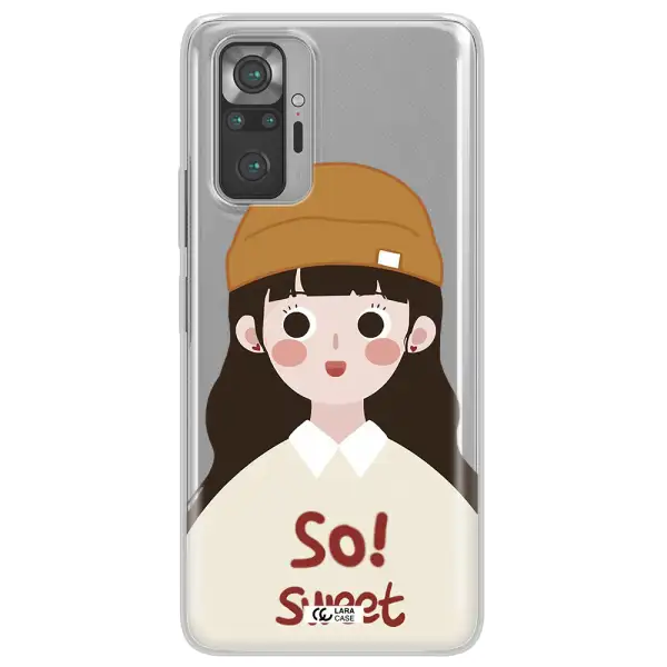 a cartoon of a girl with brown hair Xiaomi Note 10 Pro Clear TPU Case