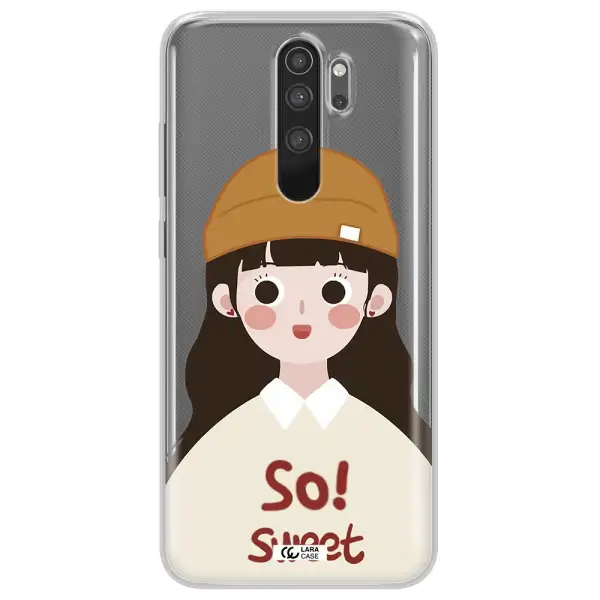 a cartoon of a girl with brown hair Xiaomi Note 8 Pro Clear TPU Case