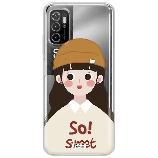 A Cartoon Of A Girl With Brown Hair Xiaomi Poco M3 Pro Clear Tpu Case