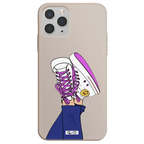 a cartoon of a person's feet with purple shoes Apple iPhone 11 pro Silicone Stone Case