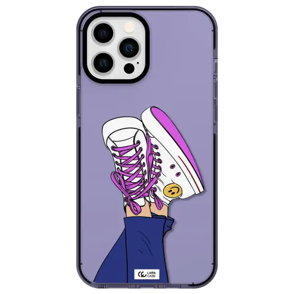 a cartoon of a person's feet with purple shoes Apple iPhone 12 pro max impact Lilac Case