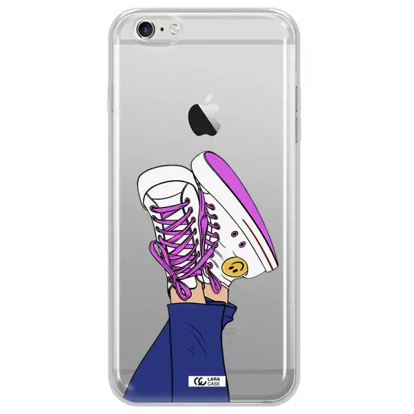 a cartoon of a person's feet with purple shoes Apple iPhone 6 s plus Clear TPU Case