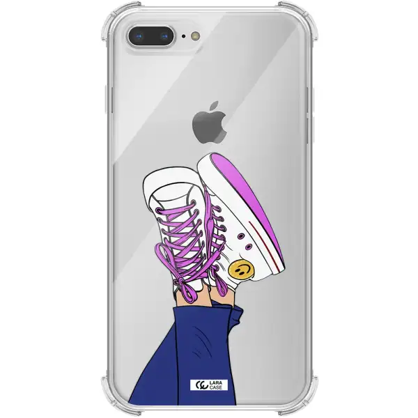 a cartoon of a person's feet with purple shoes Apple iPhone 7 plus Clear PC Case