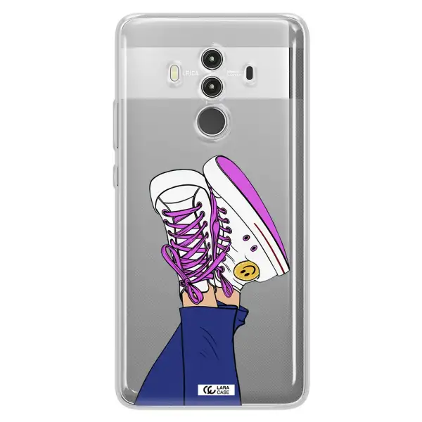 a cartoon of a person's feet with purple shoes Huawei Mate 10 Clear TPU Case