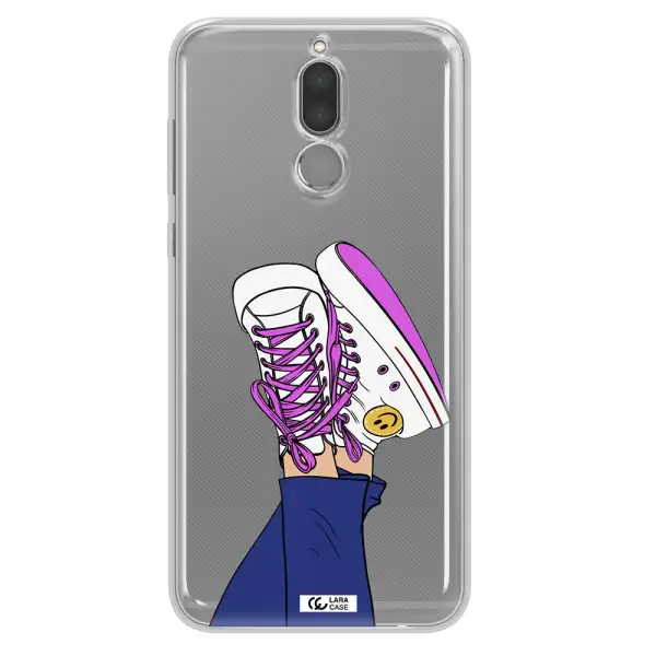 a cartoon of a person's feet with purple shoes Huawei Mate 10 Lite Clear TPU Case