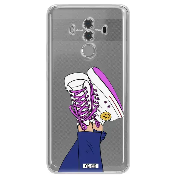 a cartoon of a person's feet with purple shoes Huawei Mate 10 Pro Clear TPU Case