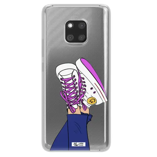 a cartoon of a person's feet with purple shoes Huawei Mate 20 Pro Clear TPU Case