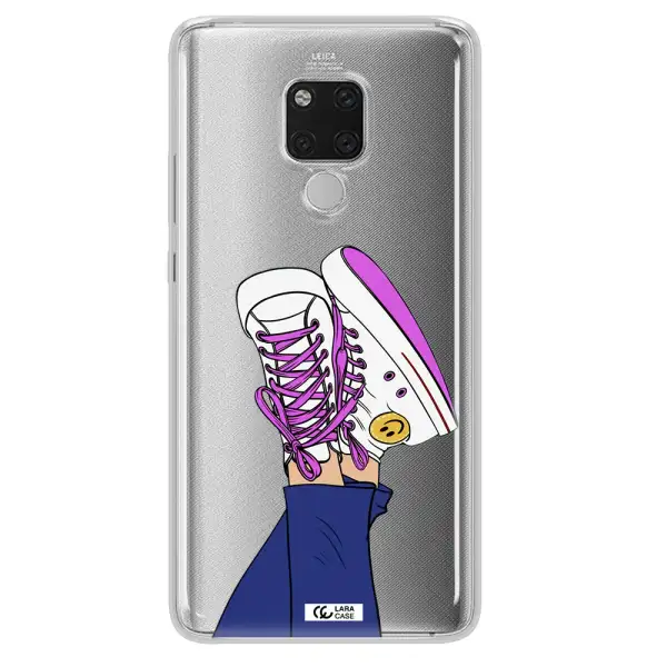 a cartoon of a person's feet with purple shoes Huawei Mate 20X Clear TPU Case