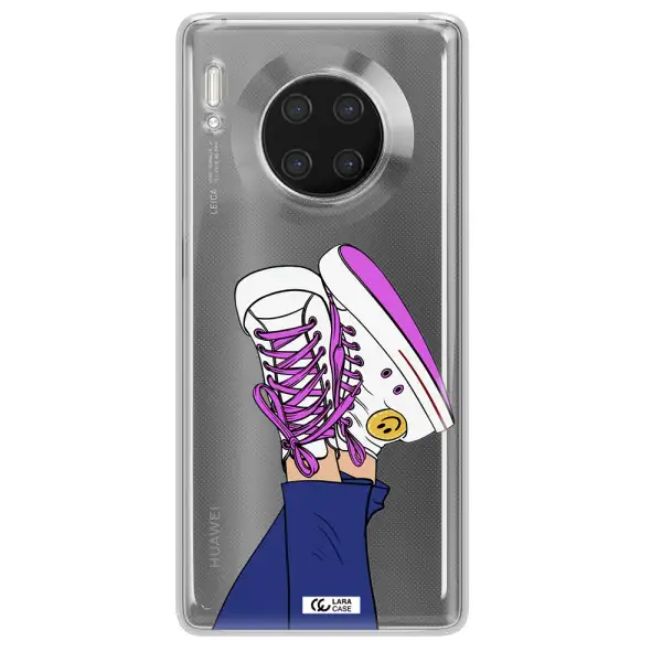 a cartoon of a person's feet with purple shoes Huawei Mate 30 Pro Clear TPU Case