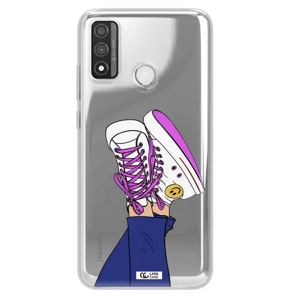 a cartoon of a person's feet with purple shoes Huawei P Smart 2020 Clear TPU Case