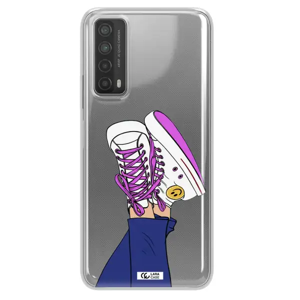 a cartoon of a person's feet with purple shoes Huawei P Smart 2021 Clear TPU Case