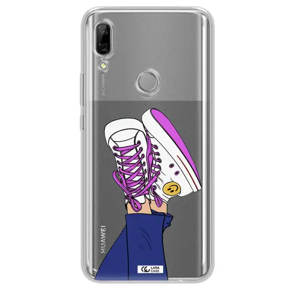 a cartoon of a person's feet with purple shoes Huawei P Smart Z Clear TPU Case
