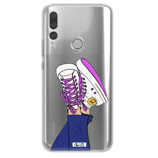 a cartoon of a person's feet with purple shoes Huawei Y9 Prime 2019 Clear TPU Case