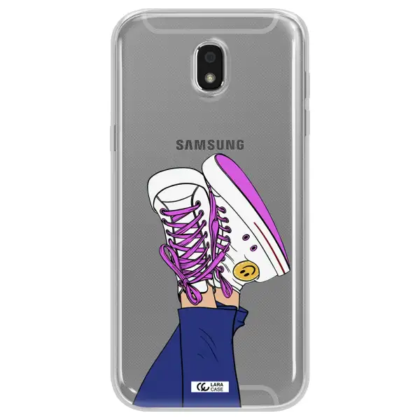 a cartoon of a person's feet with purple shoes Samsung J5 2017 Clear TPU Case