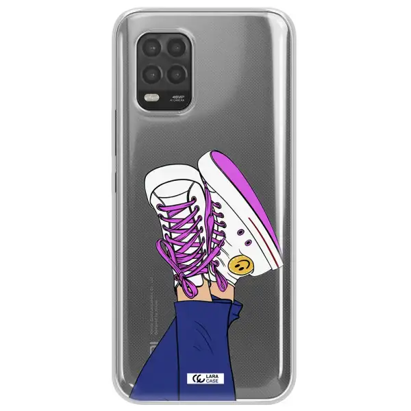 a cartoon of a person's feet with purple shoes Xiaomi Mi 10 Lite Clear TPU Case