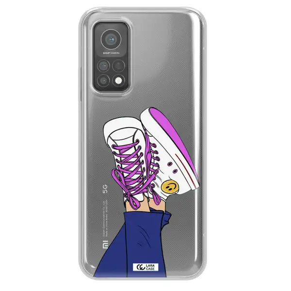 a cartoon of a person's feet with purple shoes Xiaomi Mi 10 T Pro Clear TPU Case