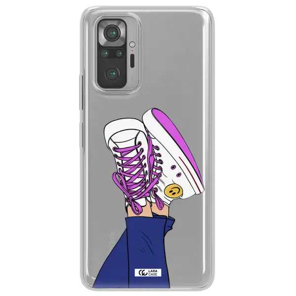 a cartoon of a person's feet with purple shoes Xiaomi Note 10 Pro Clear TPU Case